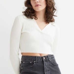 H&M Collared Ribbed Top